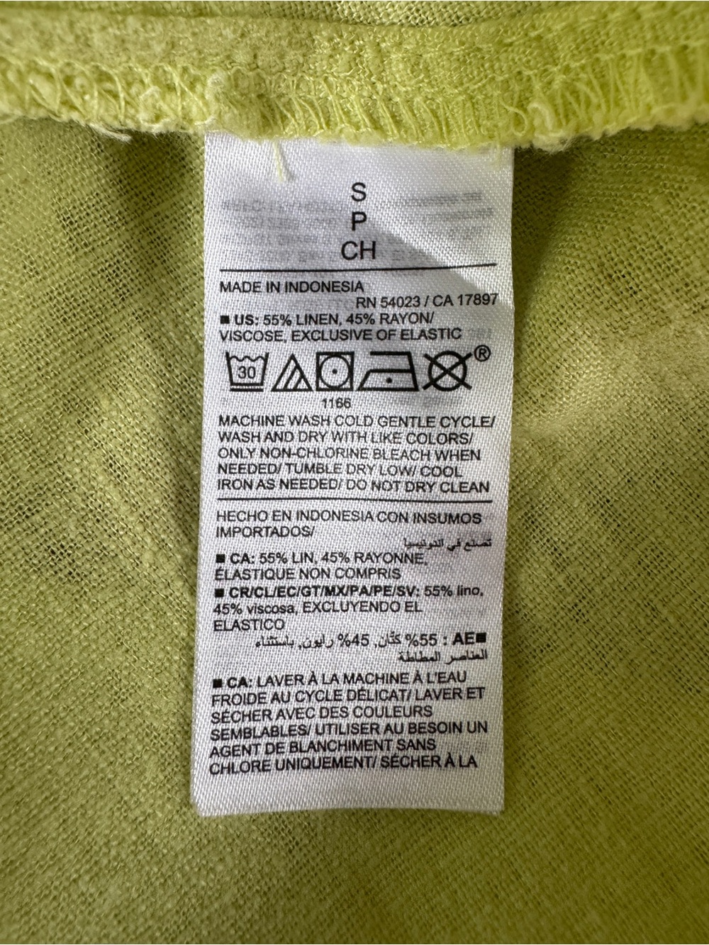 Old Navy Linen Blend Mini Dress S Lime Coastal Resort Sundress NWT - Picture 8 of 10